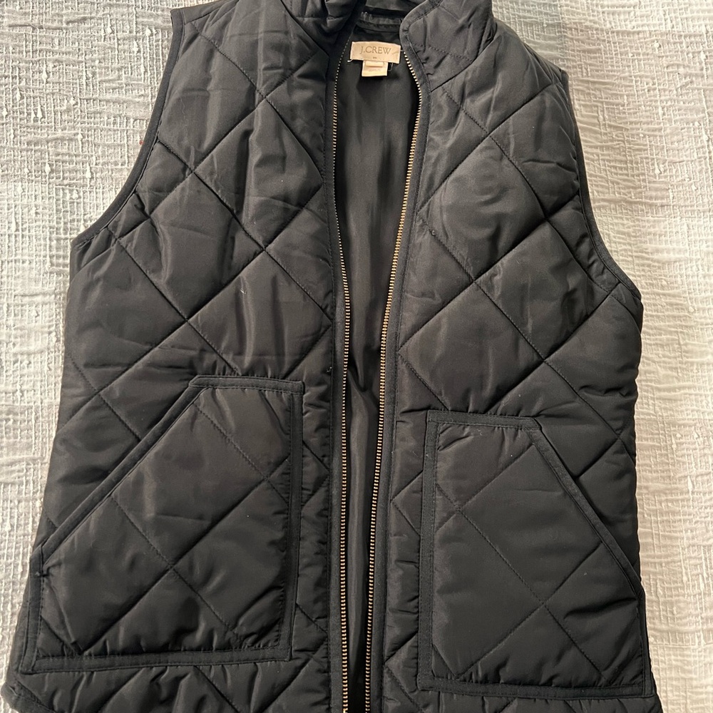 J. Crew Black Quilted Vest